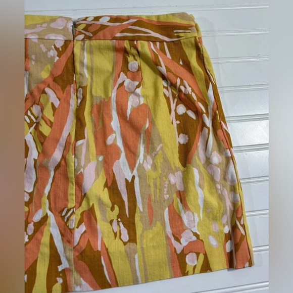J. Crew Limoncello Mini Skirt Womens Size 8 Orange Yellow Brown Zipper - Picture 14 of 16